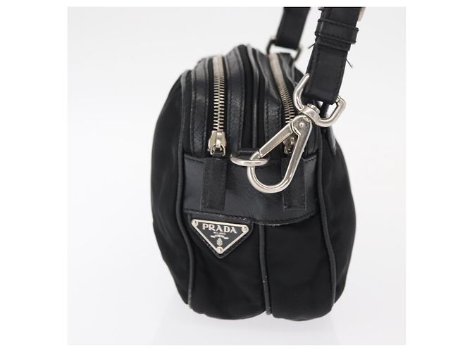 Borsa a tracolla PRADA in nylon nero e argento, autentica 155226 - vista 4