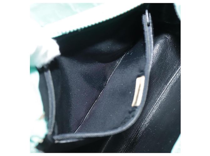 Borsa a tracolla CHANEL con cuciture a V, in nylon, verde e oro, con logo CC, codice autentico 107879. - vista 23