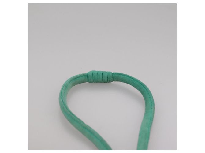 Borsa a tracolla CHANEL con cuciture a V, in nylon, verde e oro, con logo CC, codice autentico 107879. - vista 8