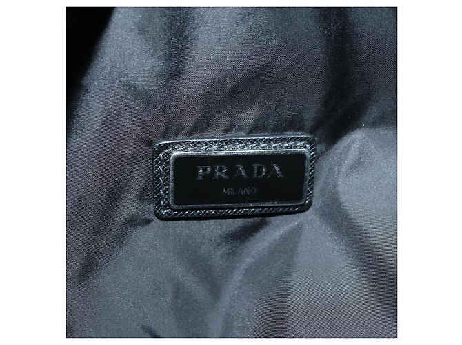 Zaino PRADA in nylon e pelle, nero, blu e argento, autentico 92876 - vista 10