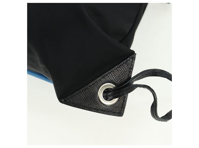 Zaino PRADA in nylon e pelle, nero, blu e argento, autentico 92876 - vista 21