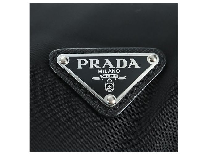 Zaino PRADA in nylon e pelle, nero, blu e argento, autentico 92876 - vista 9