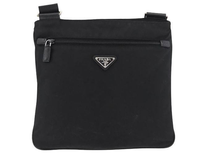 Borsa a tracolla PRADA in nylon nero e argento, autentica, codice articolo ep14418A - vista 13
