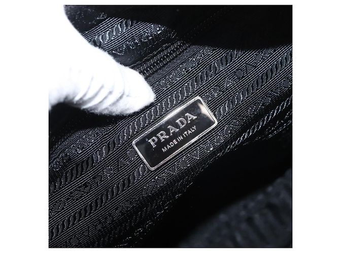 Borsa a tracolla PRADA in nylon nero e argento, autentica, codice articolo ep14418A - vista 19