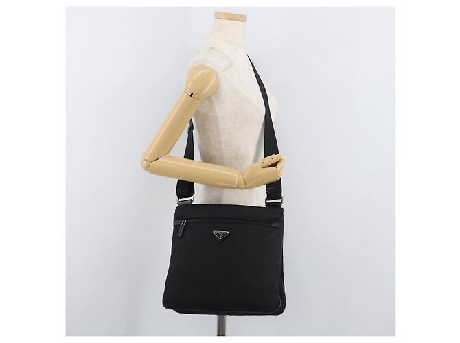 Borsa a tracolla PRADA in nylon nero e argento, autentica, codice articolo ep14418A - vista 25