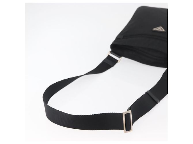 Borsa a tracolla PRADA in nylon nero e argento, autentica, codice articolo ep14418A - vista 7