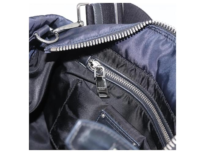 PRADA Hand Bag Nylon 2way Black Silver - vista 20