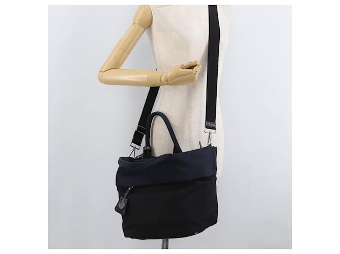 PRADA Hand Bag Nylon 2way Black Silver - vista 23