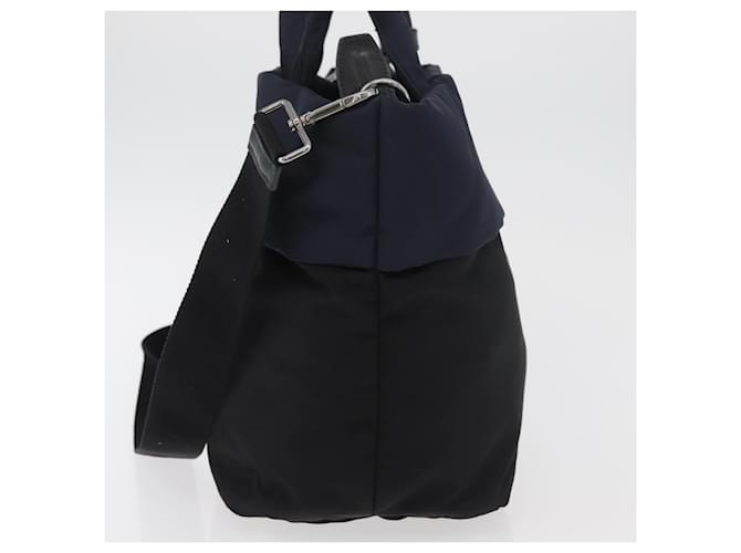 PRADA Hand Bag Nylon 2way Black Silver - vista 4