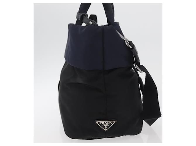 PRADA Hand Bag Nylon 2way Black Silver - vista 5