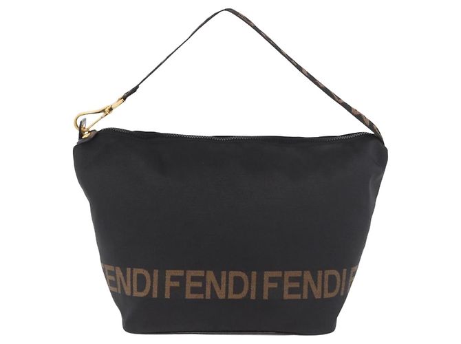FENDI Shoulder Bag Canvas Black Gold - vista 14