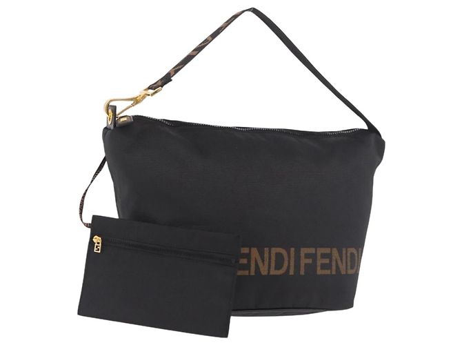 FENDI Shoulder Bag Canvas Black Gold - vista 2