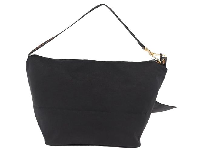 FENDI Shoulder Bag Canvas Black Gold - vista 3