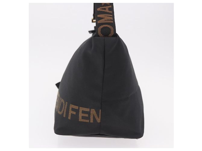 FENDI Shoulder Bag Canvas Black Gold - vista 4