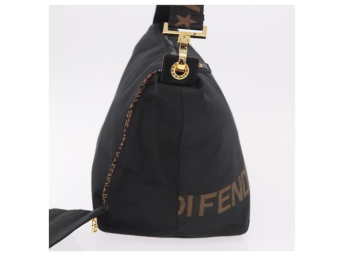 FENDI Shoulder Bag Canvas Black Gold - vista 5
