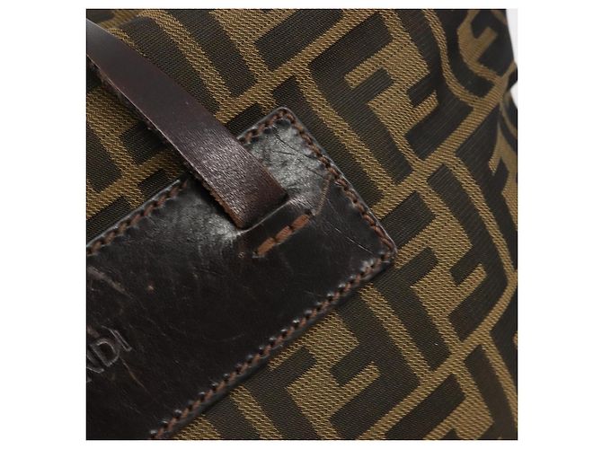 FENDI Zucca Canvas Hand Bag Black Brown - vista 14