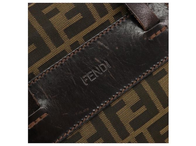 FENDI Zucca Canvas Hand Bag Black Brown - vista 15