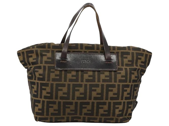 FENDI Zucca Canvas Hand Bag Black Brown - vista 2