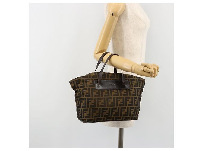 FENDI Zucca Canvas Hand Bag Black Brown - vista 22