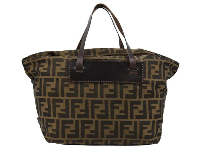 FENDI Zucca Canvas Hand Bag Black Brown - vista 3