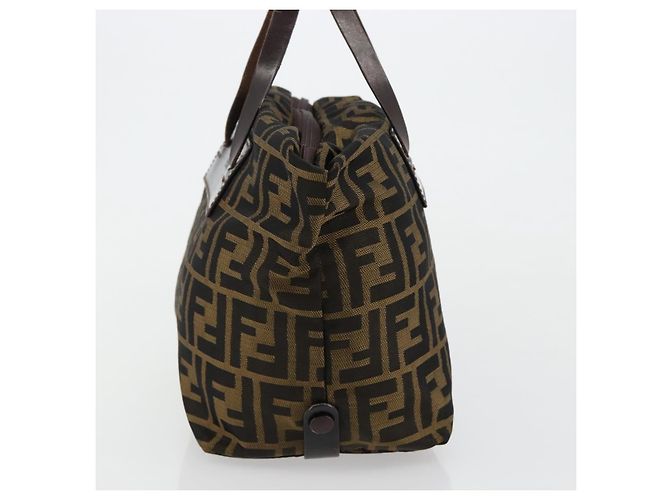 FENDI Zucca Canvas Hand Bag Black Brown - vista 4