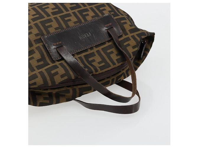 FENDI Zucca Canvas Hand Bag Black Brown - vista 7