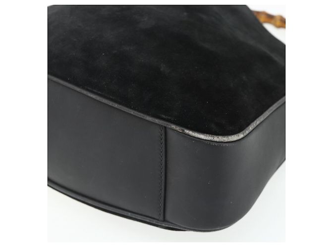 GUCCI Bamboo Hand Bag Suede 2way Black Gold 001 2113 1638 - vista 12