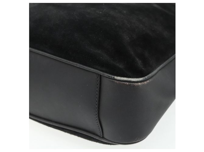GUCCI Bamboo Hand Bag Suede 2way Black Gold 001 2113 1638 - vista 14