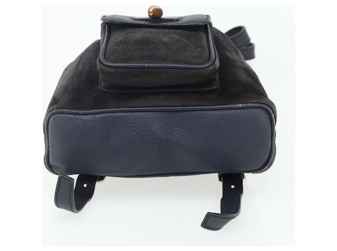 GUCCI Bamboo Backpack Suede Black Gold - vista 11