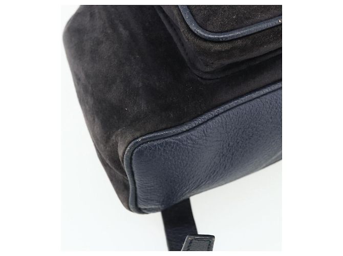 GUCCI Bamboo Backpack Suede Black Gold - vista 13