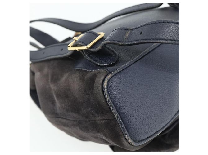 GUCCI Bamboo Backpack Suede Black Gold - vista 15