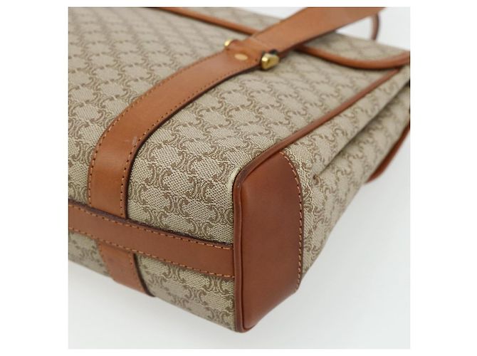 Céline CELINE Macadam Canvas Hand Bag PVC Beige Gold - vista 12