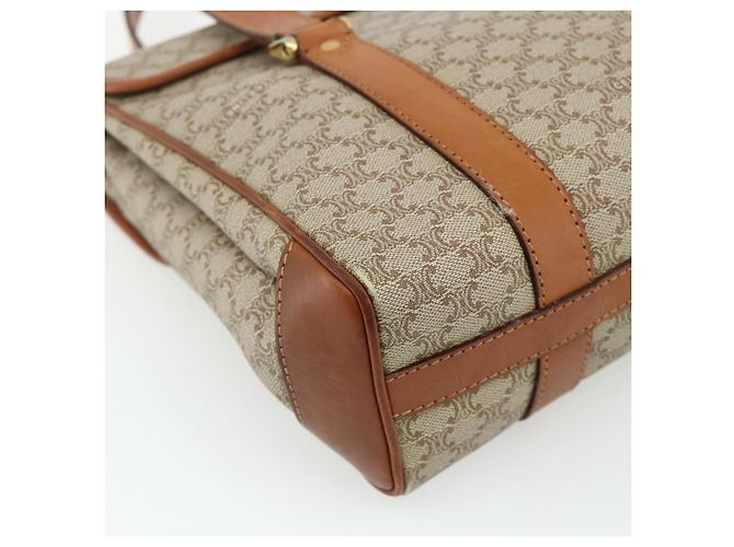 Céline CELINE Macadam Canvas Hand Bag PVC Beige Gold - vista 13