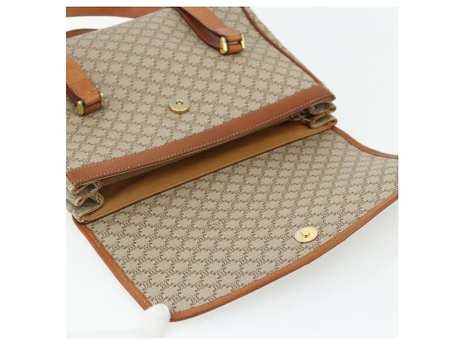 Céline CELINE Macadam Canvas Hand Bag PVC Beige Gold - vista 14