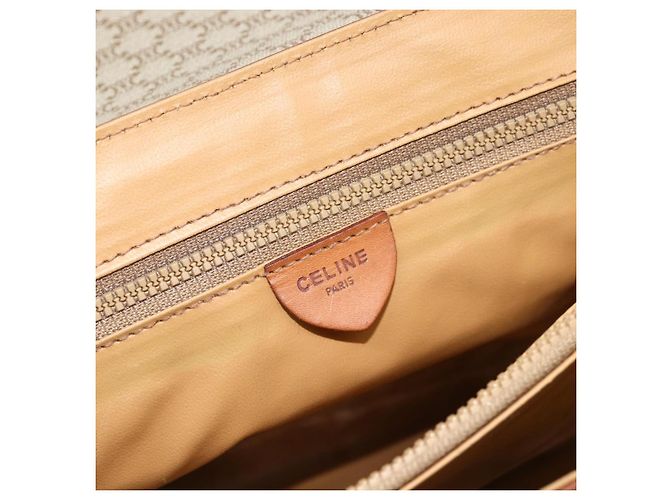 Céline CELINE Macadam Canvas Hand Bag PVC Beige Gold - vista 15