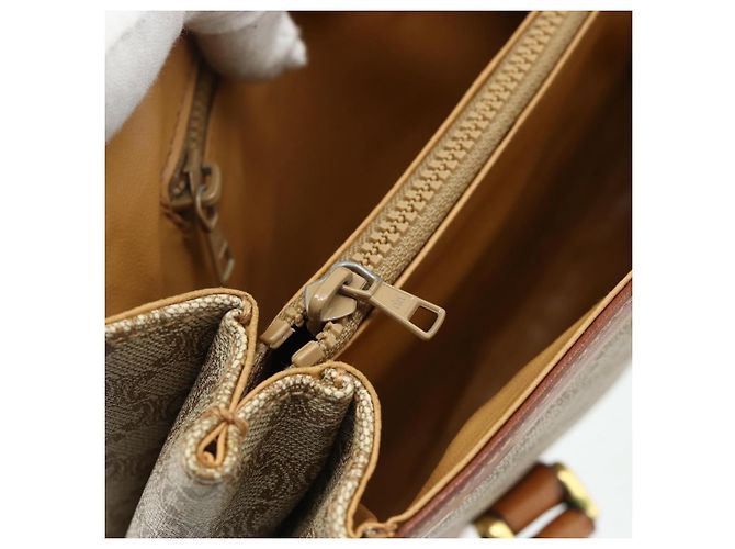 Céline CELINE Macadam Canvas Hand Bag PVC Beige Gold - vista 21