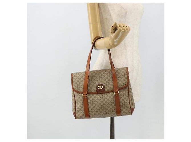 Céline CELINE Macadam Canvas Hand Bag PVC Beige Gold - vista 25