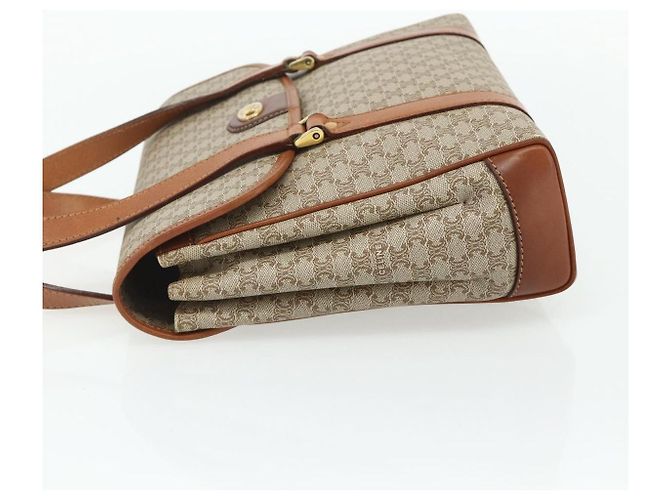 Céline CELINE Macadam Canvas Hand Bag PVC Beige Gold - vista 4