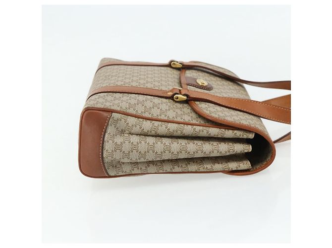 Céline CELINE Macadam Canvas Hand Bag PVC Beige Gold - vista 5