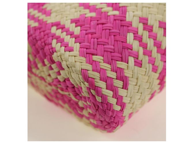 LOEWE Anagram Shoulder Bag Raffia Pink - vista 14
