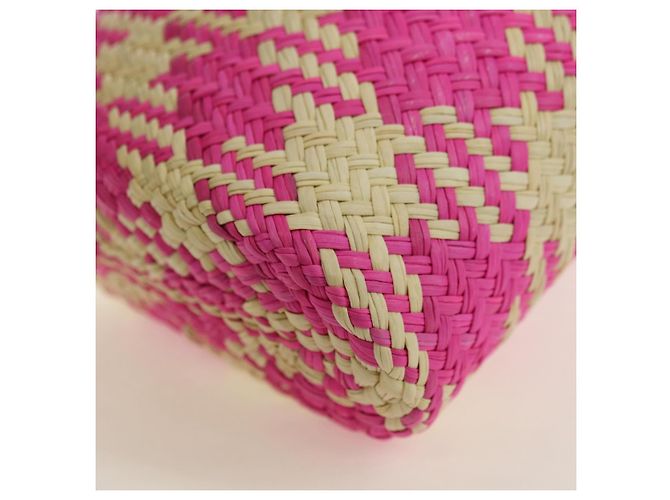 LOEWE Anagram Shoulder Bag Raffia Pink - vista 16