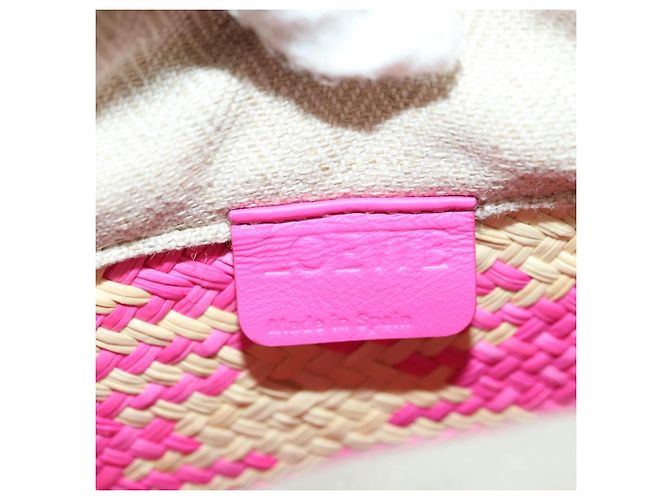 LOEWE Anagram Shoulder Bag Raffia Pink - vista 19