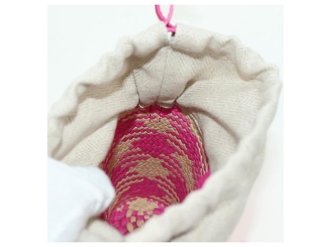 LOEWE Anagram Shoulder Bag Raffia Pink - vista 20