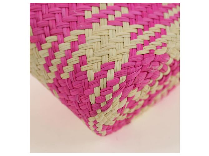 LOEWE Anagram Shoulder Bag Raffia Pink - vista 9