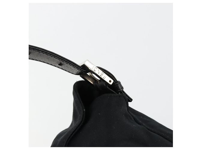 FENDI Mamma Baguette Schultertasche Nylon Schwarz Silber - Ansicht 17
