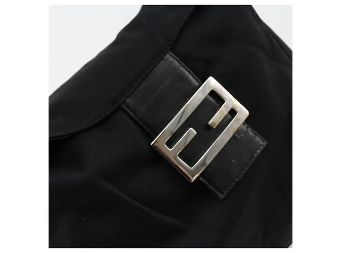 FENDI Mamma Baguette Schultertasche Nylon Schwarz Silber - Ansicht 18