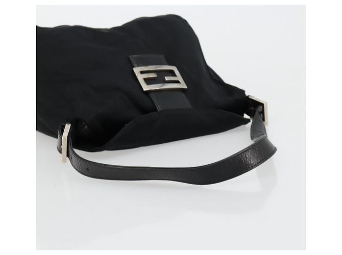 FENDI Mamma Baguette Schultertasche Nylon Schwarz Silber - Ansicht 7