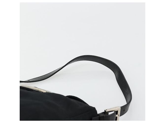 FENDI Mamma Baguette Schultertasche Nylon Schwarz Silber - Ansicht 8