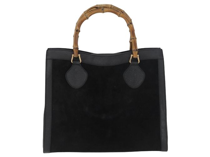 GUCCI Bamboo Tote Bag Suede Black Gold 002 2865 0260 - vista 2