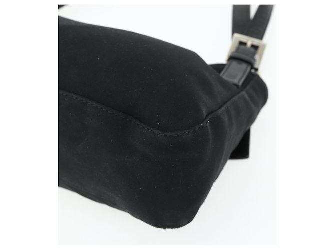 FENDI Mamma Baguette Shoulder Bag Nylon Black Silver - vista 15